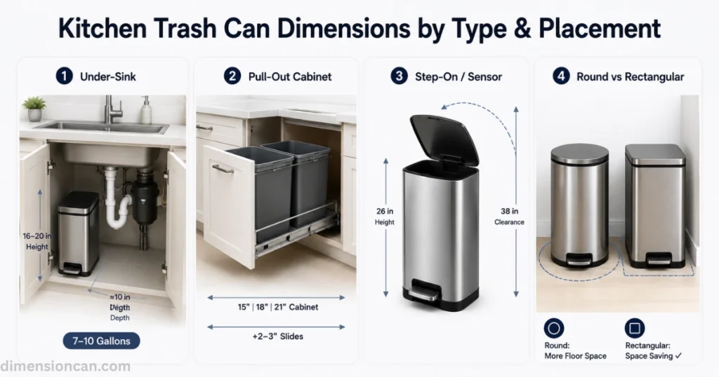 kitchen-trash-can-dimensions-types