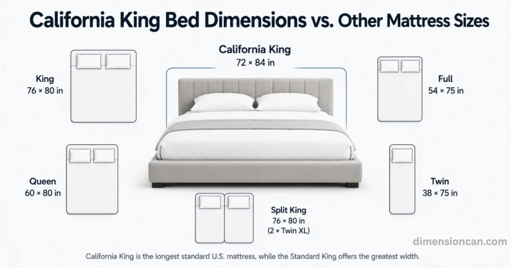 california-king-bed-dimensions-vs-other-mattress-sizes