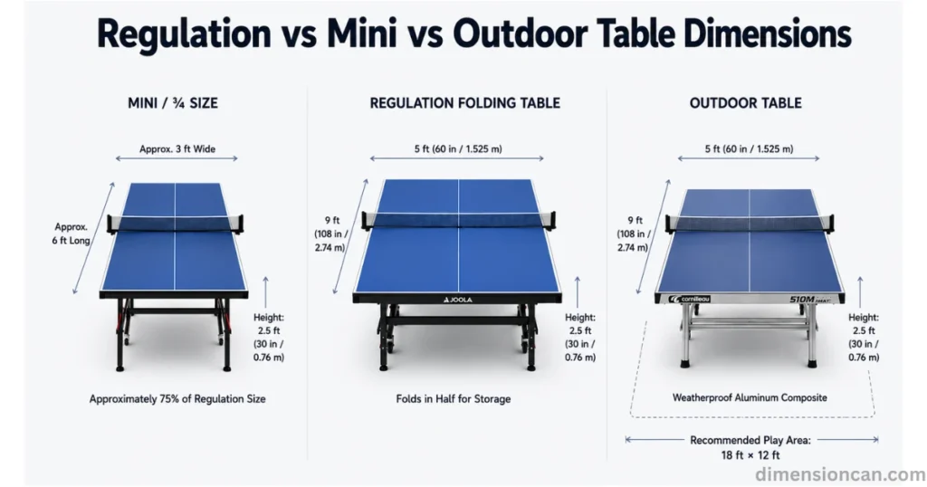 regulation-vs-mini-vs-outdoor-table-dimensions