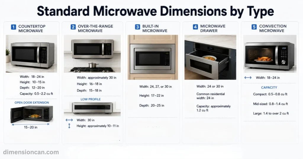 microwave-dimensions-by-types