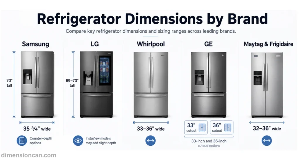 refrigerator-dimensions-by-brands