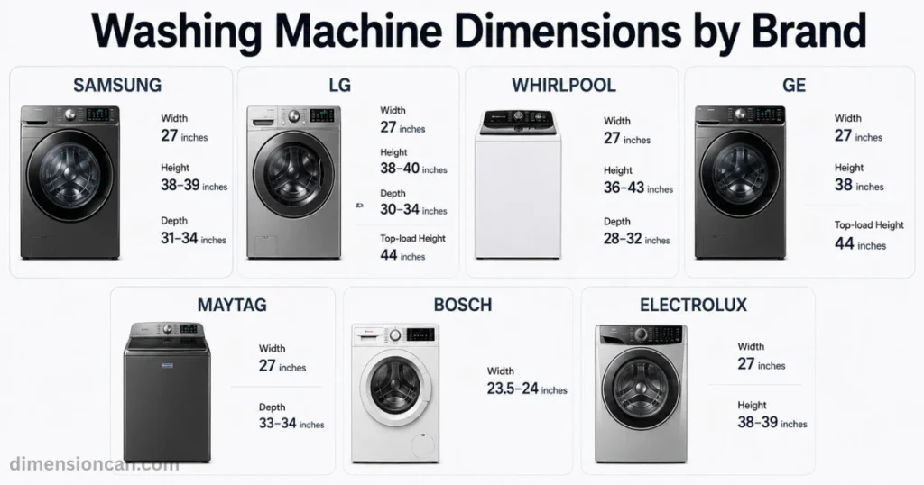 washing-machine-dimensions-by-brands